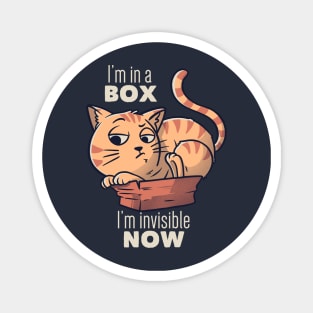 I'm In A Box, I'm Invisible Now Funny Cat Gift Magnet